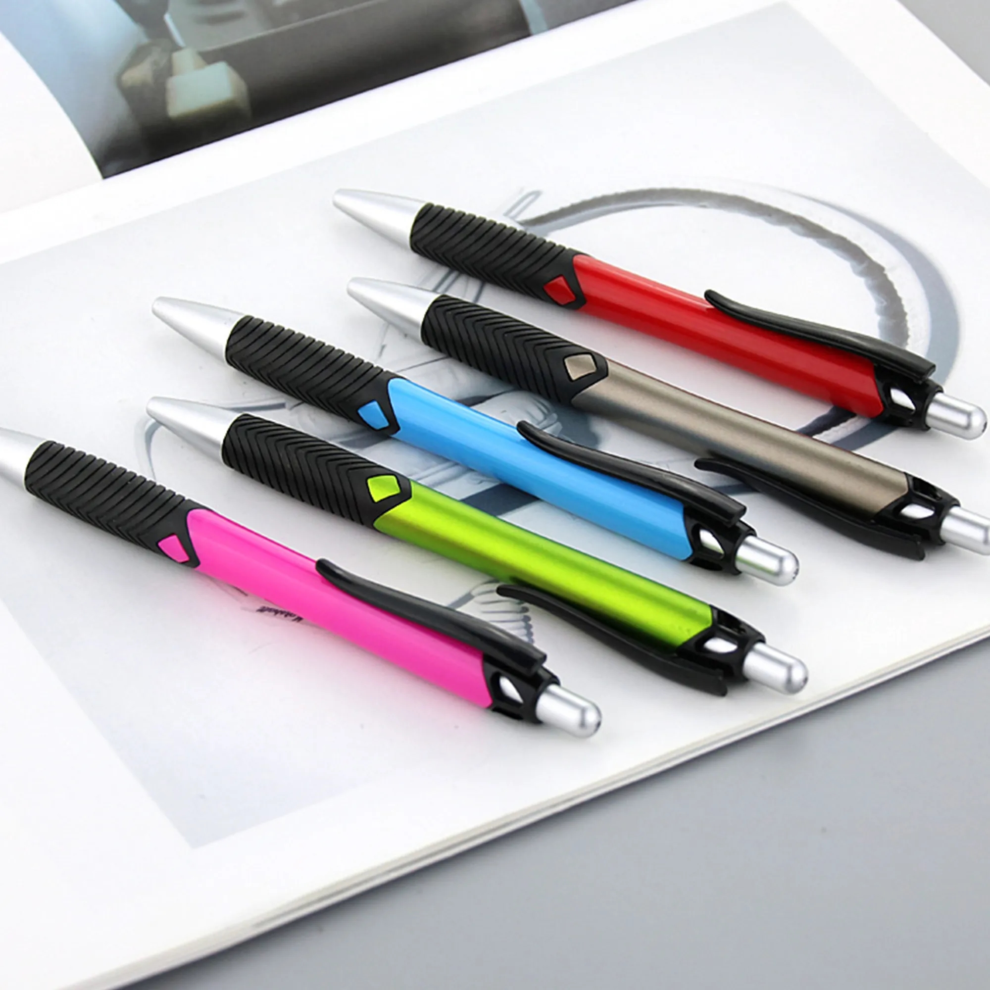 Plastic Ballpoint Pen With Rubber Sleeve 3