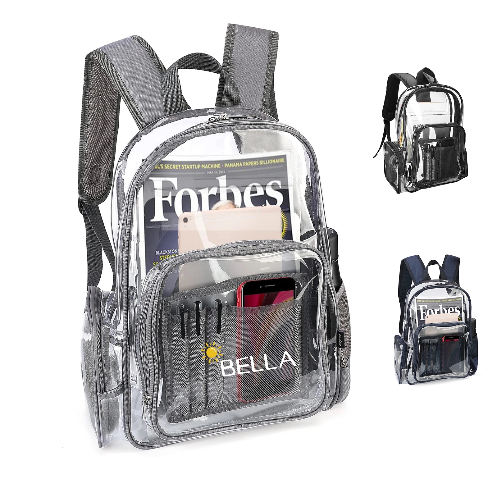 See Through Backpacks Transparent Clear Heavy-Duty Bookbag 1
