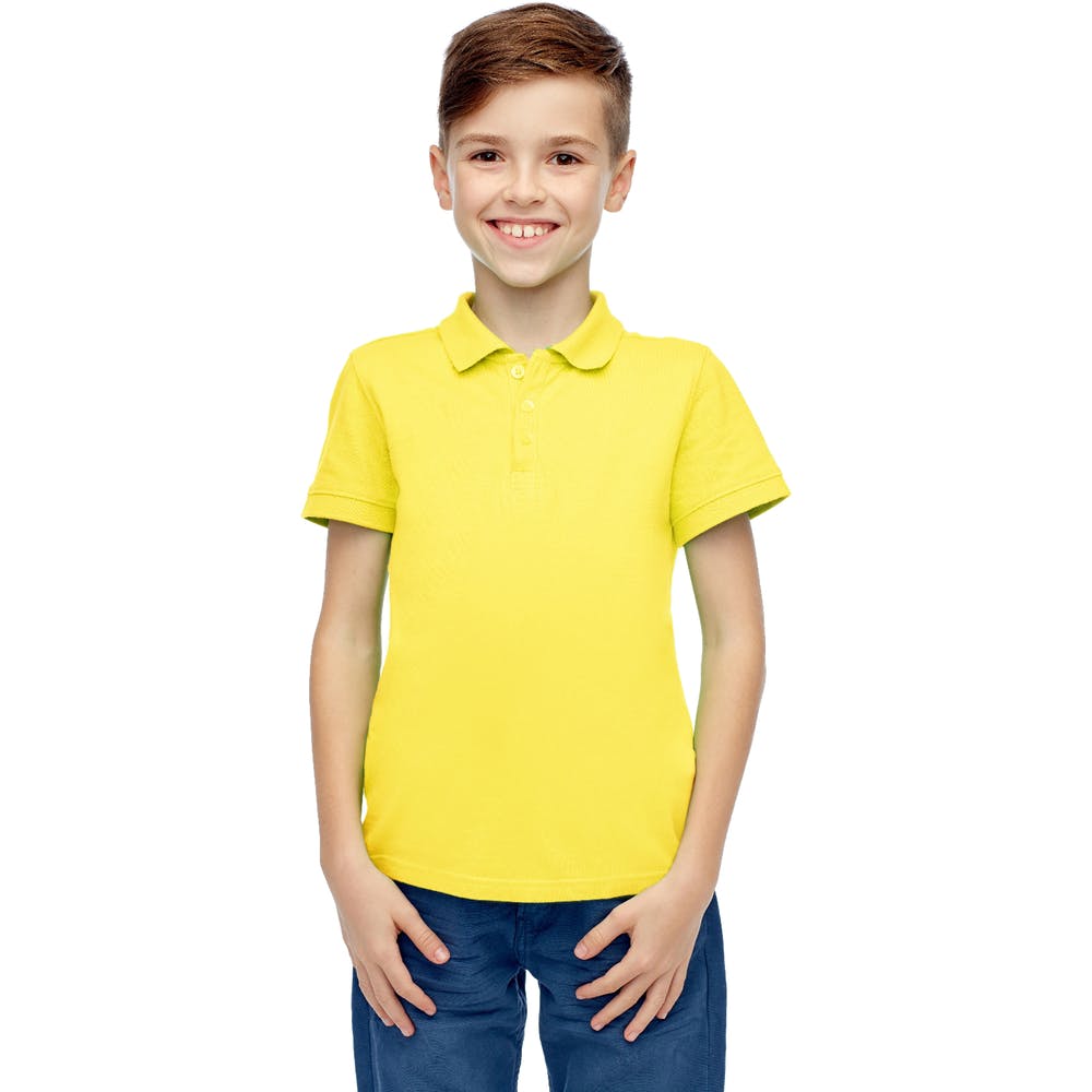 Boys' Uniform Polo Shirts - Yellow Short Sleeve Size 7 1