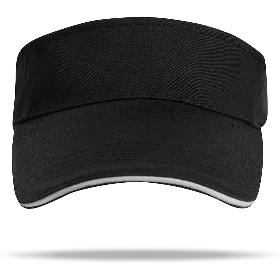 Stock Solid Color Poly Cotton Visor, Hook-And-Loop Fastener 13