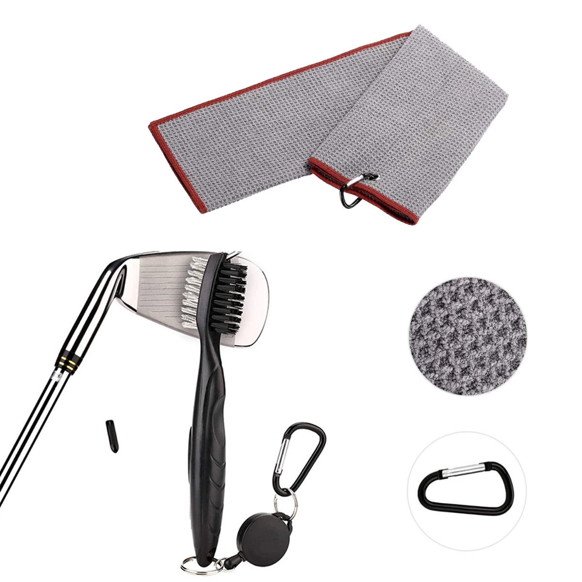 Microfiber Golf Towel With Cleaning Brush 3