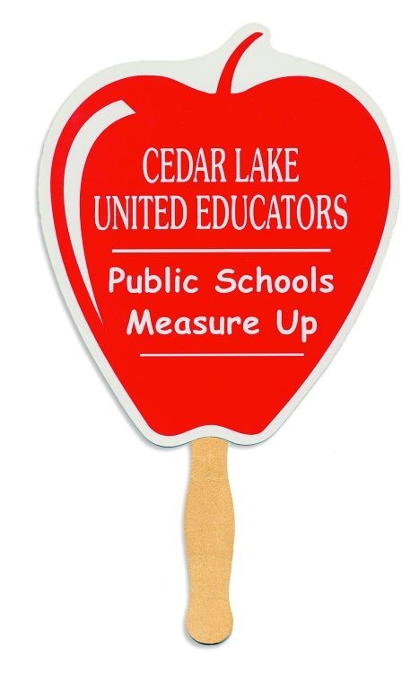 Stock Apple Shaped Hand Held Fan