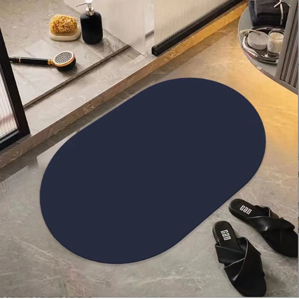 Bathroom Mat Non-slip Rubber Soft Water Absorption 6