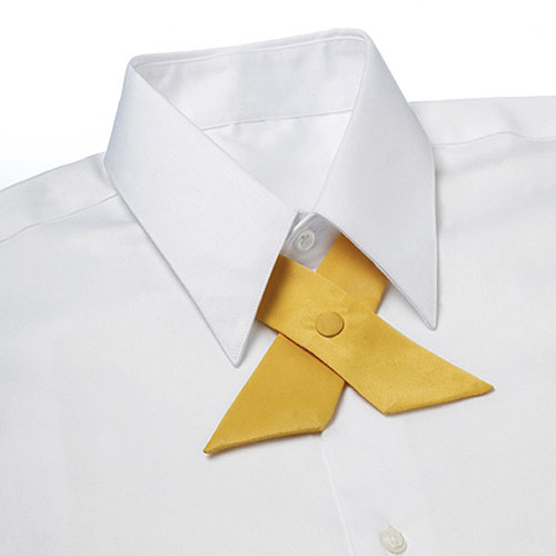 Gold Polyester Satin Crossover Tie 2