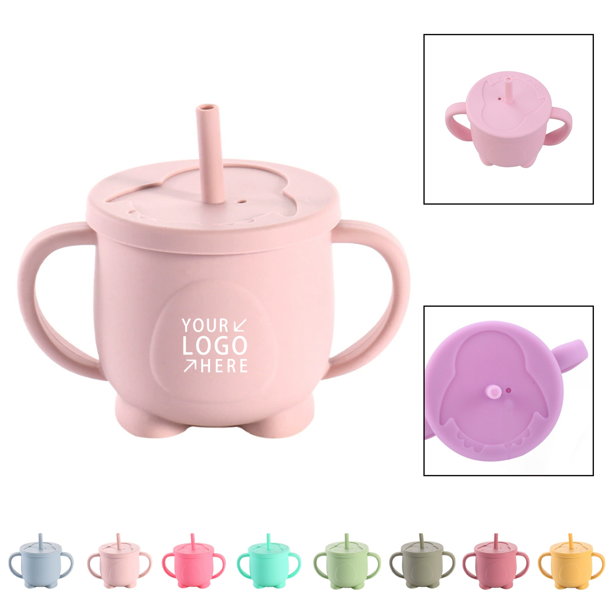 Silicone Children Training Straw Cup 2
