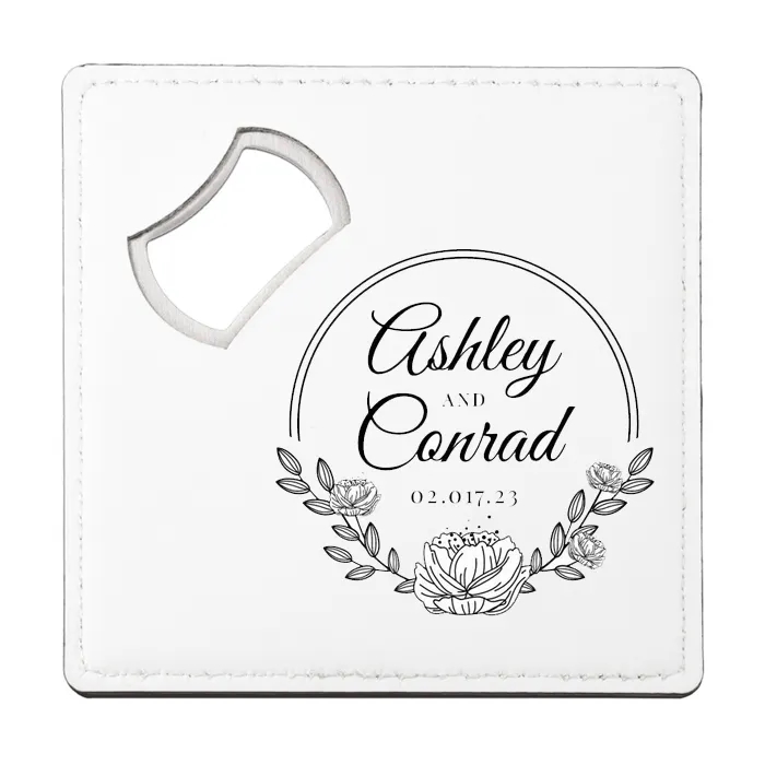 Square Leather Coaster Bottle Opener 7