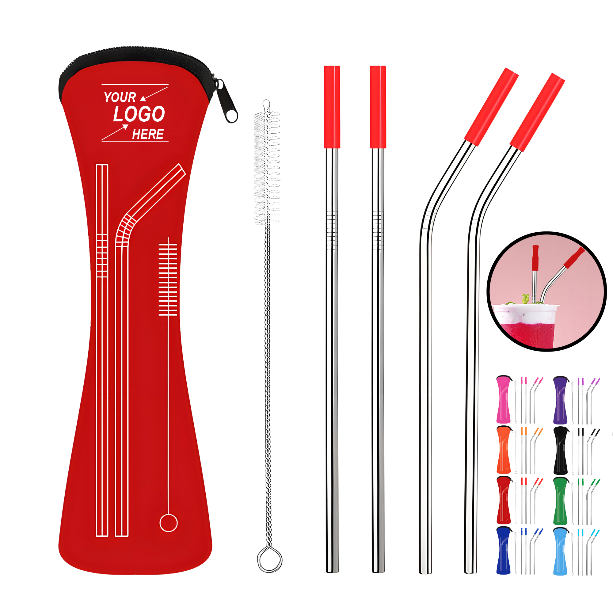 6 Piece Stainless Straw Set 6