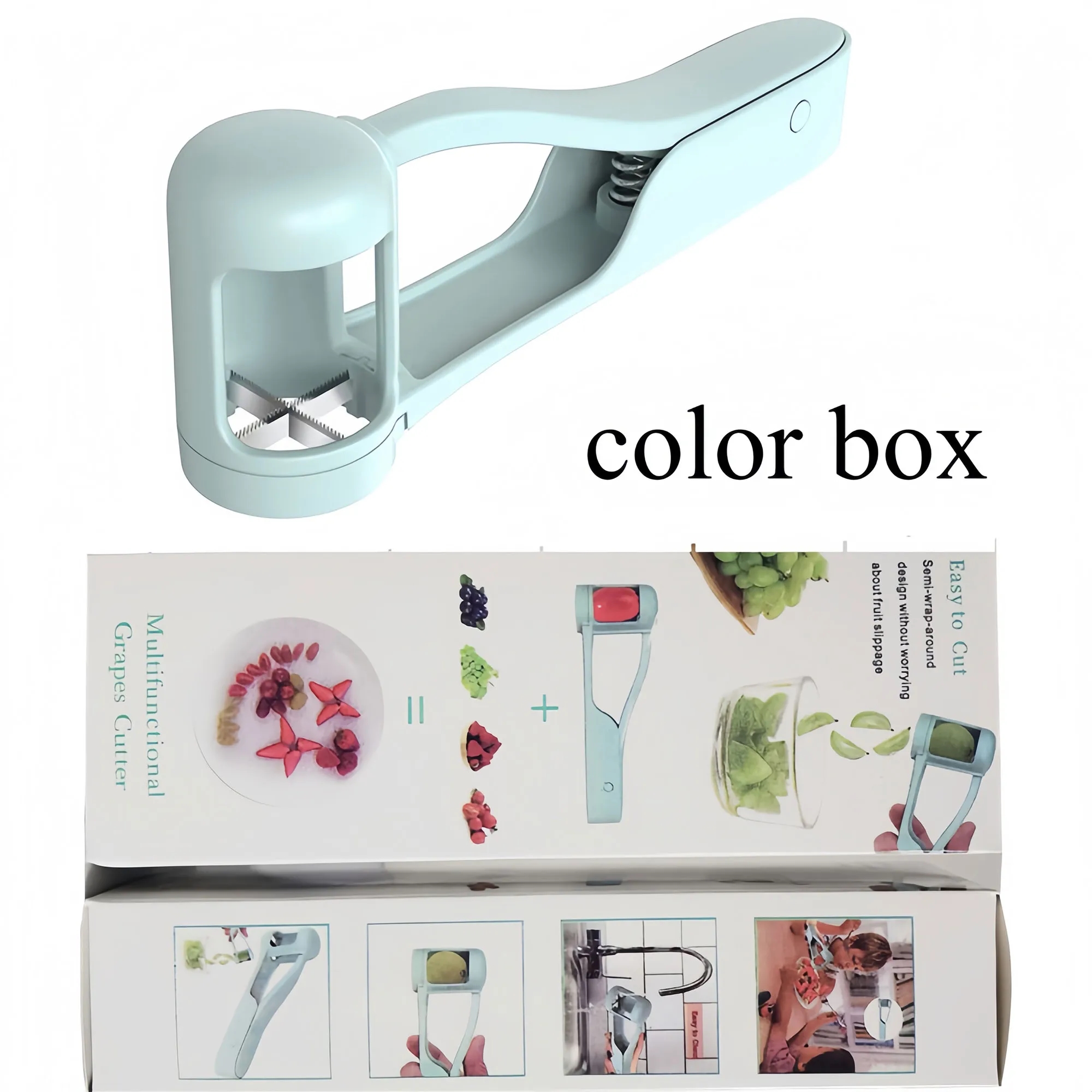 Quick Cut Grape Slicer With Ergonomic Handle Serrated Blades 8