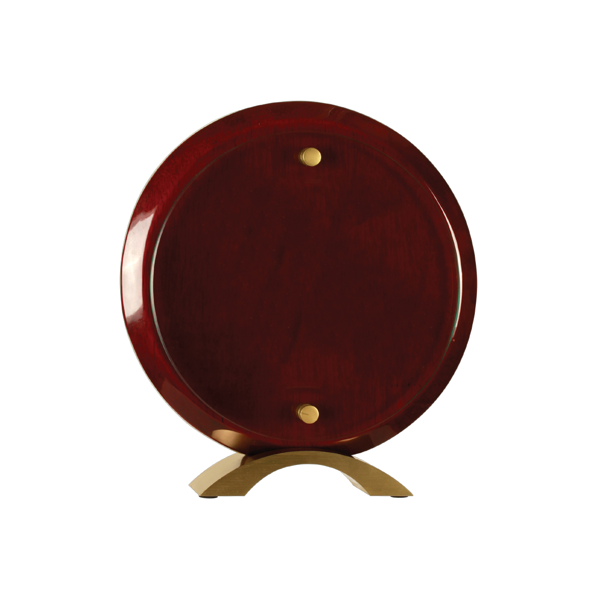 8 1/2" Round Rosewood Piano Finish Floating Jade Glass Standup 3