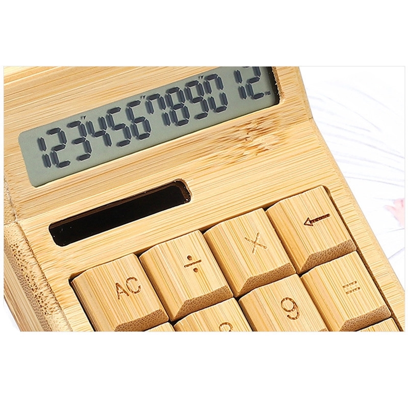 Natural Bamboo Wooden Solar Calculator 7