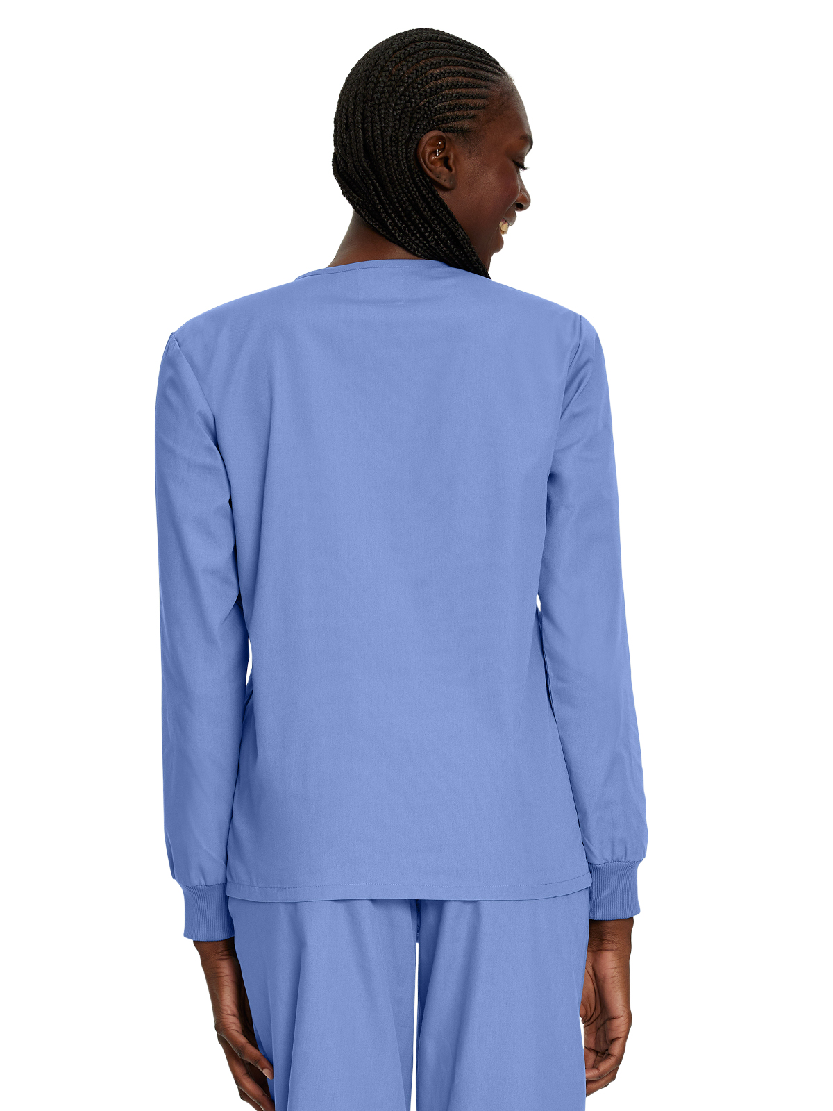 Landau - ScrubZone - Unisex No-Pocket Crossover V-Neck Long-Sleeve Top 7
