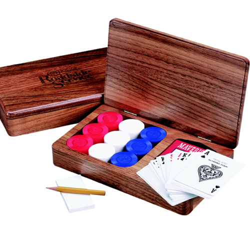 Wood Poker Player's Box, 9 x 5 1/2 x 1 3/4" 13