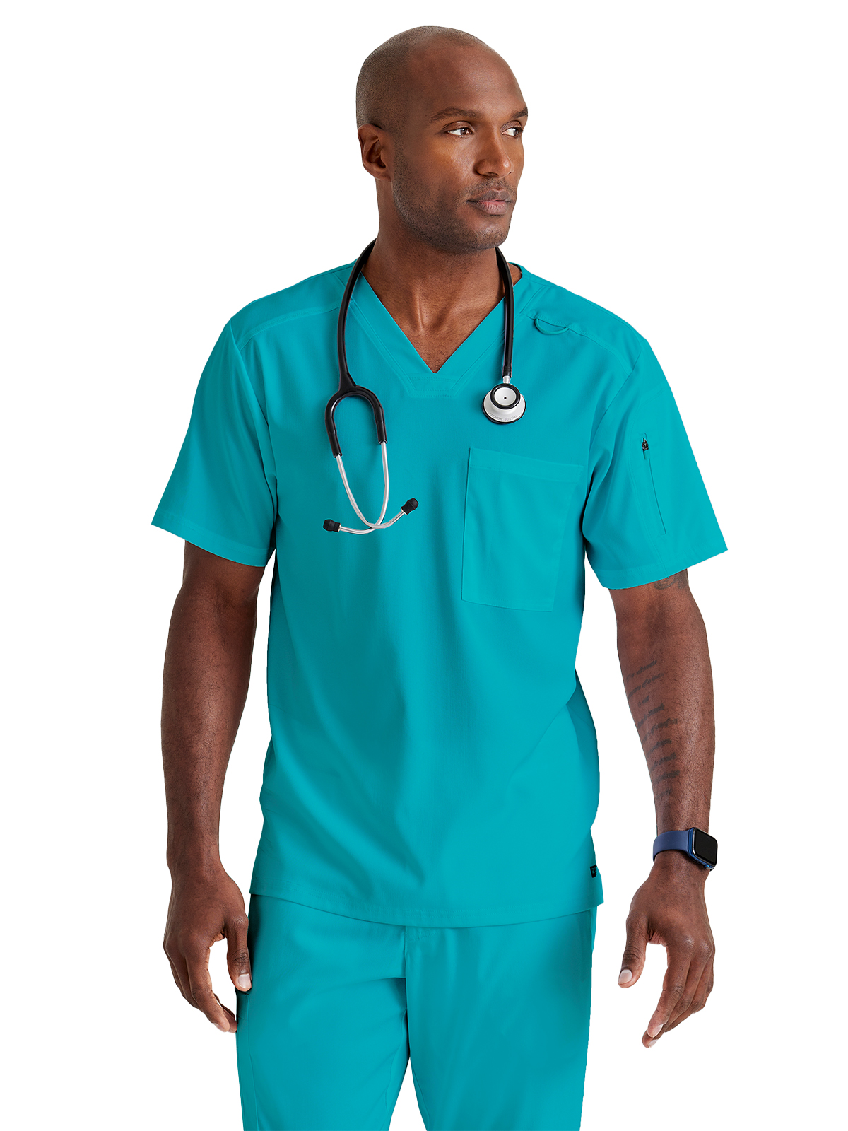 Grey's Anatomy Spandex Stretch - Men's Two-Pocket V-Neck Murphy Scrub Top 1