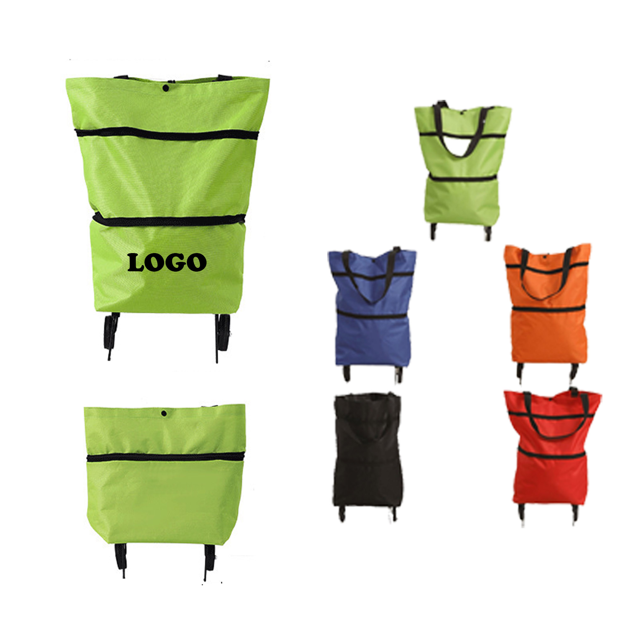 MOQ 20 pcs Logo Tote with Wheels 4