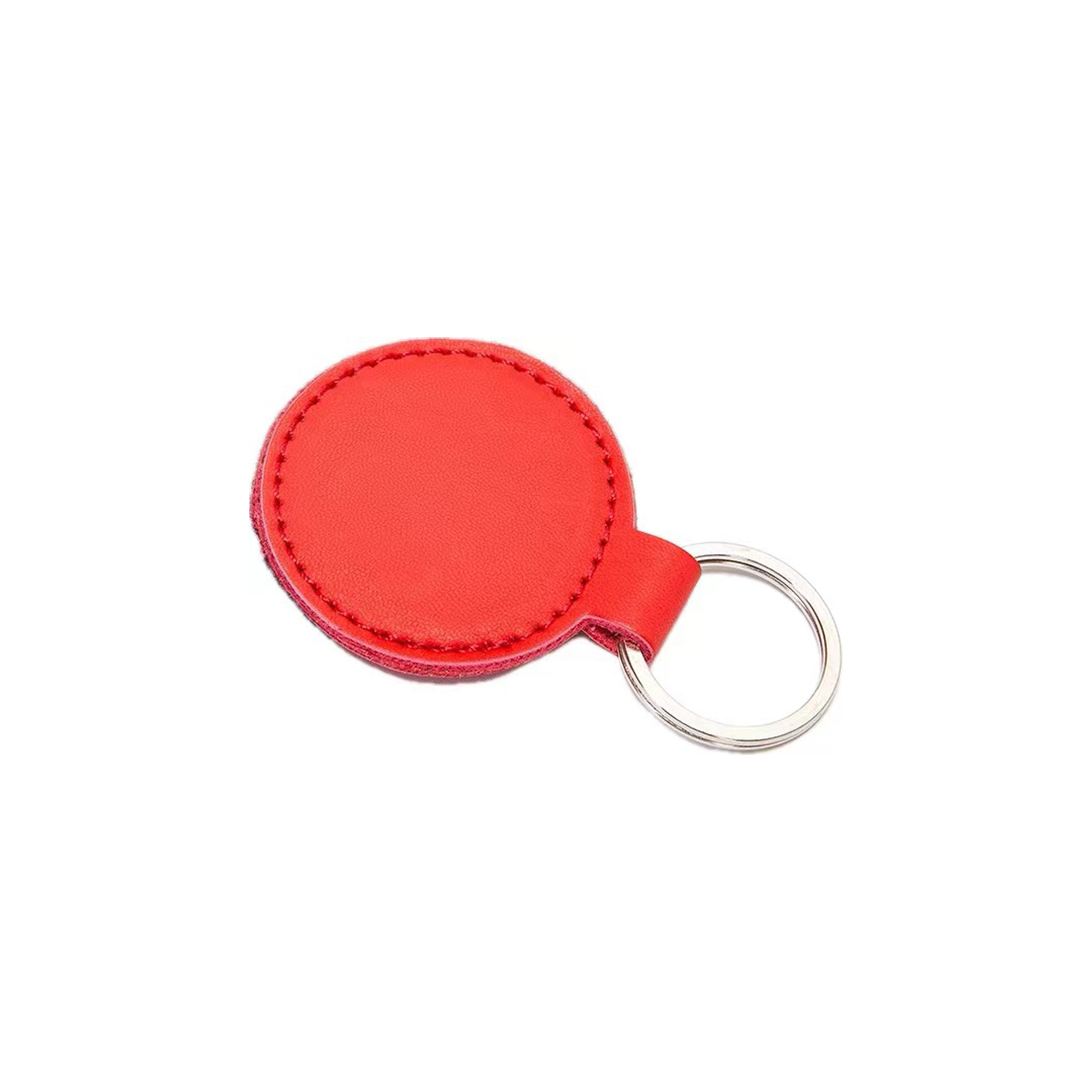 Vegan Leather Round Shaped Keychain 5