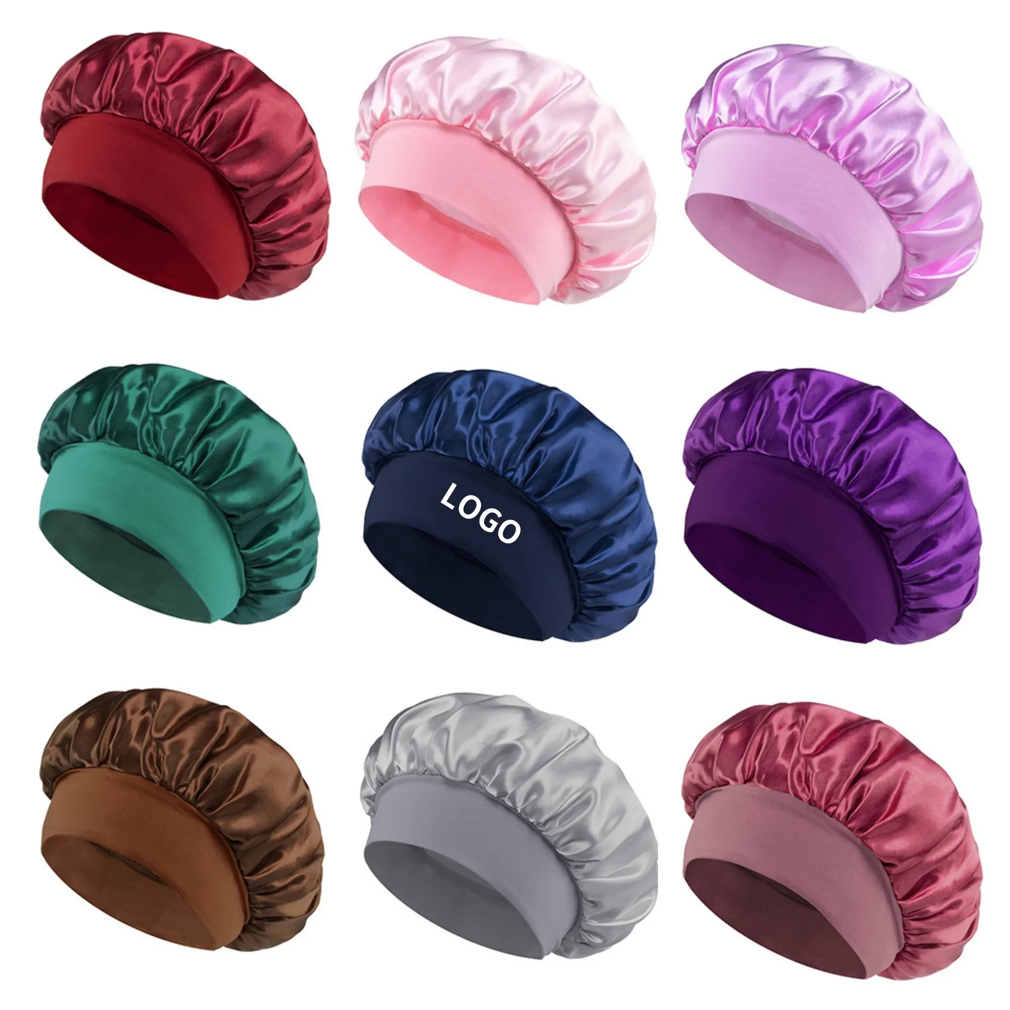 Full Color Sleeping Hair Satin Bonnets 3