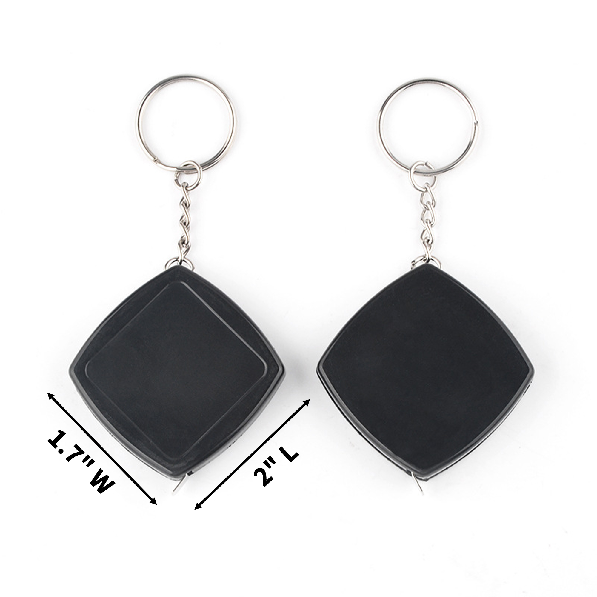Mini Keychain Tape Measure Six Point Six Foot Steel Blade 2" x 1.7" 2