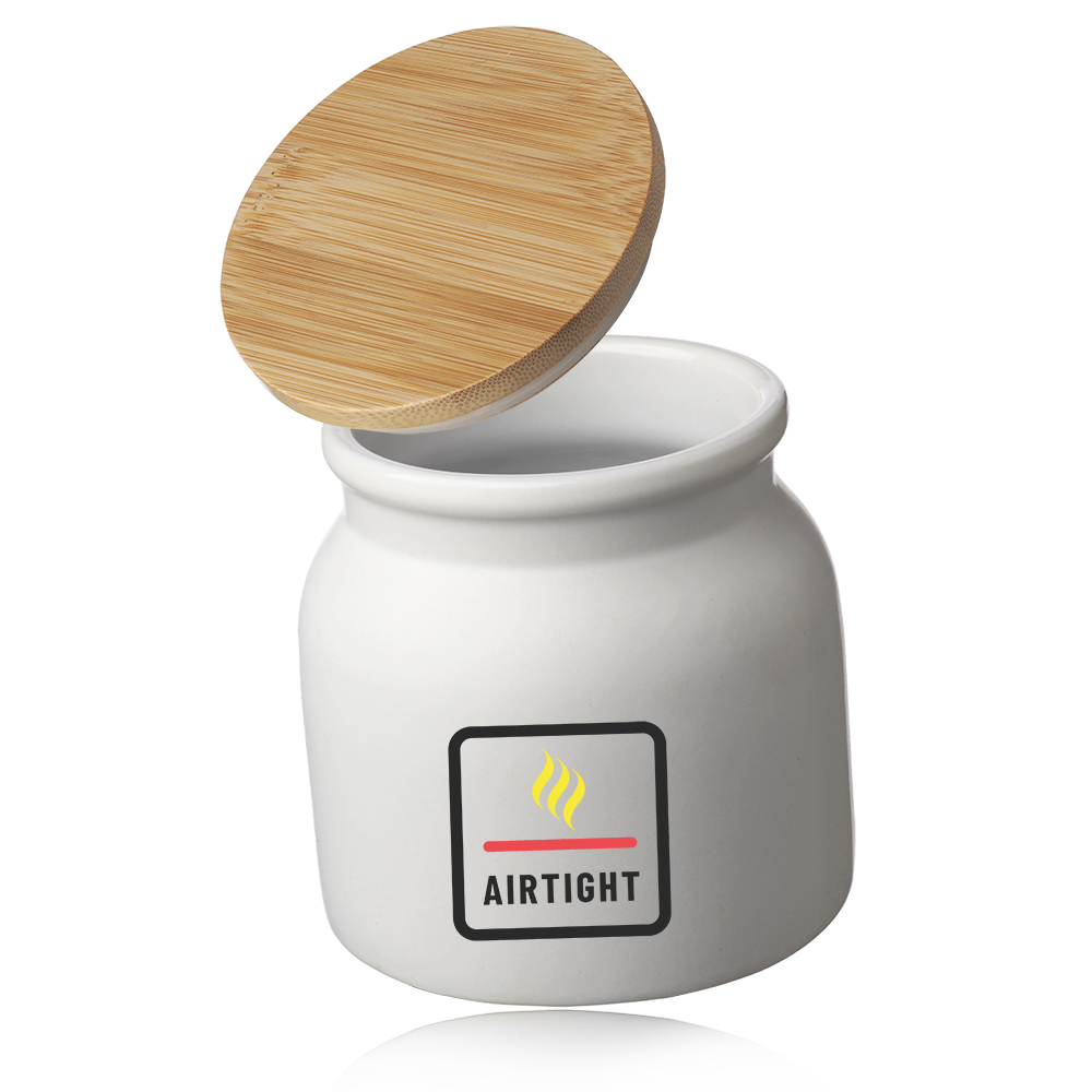 17 oz. Ceramic Container with Bamboo Lid 2