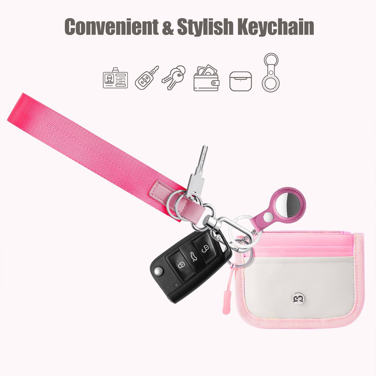 Short Polyester Wrist Strap Key Chain 2
