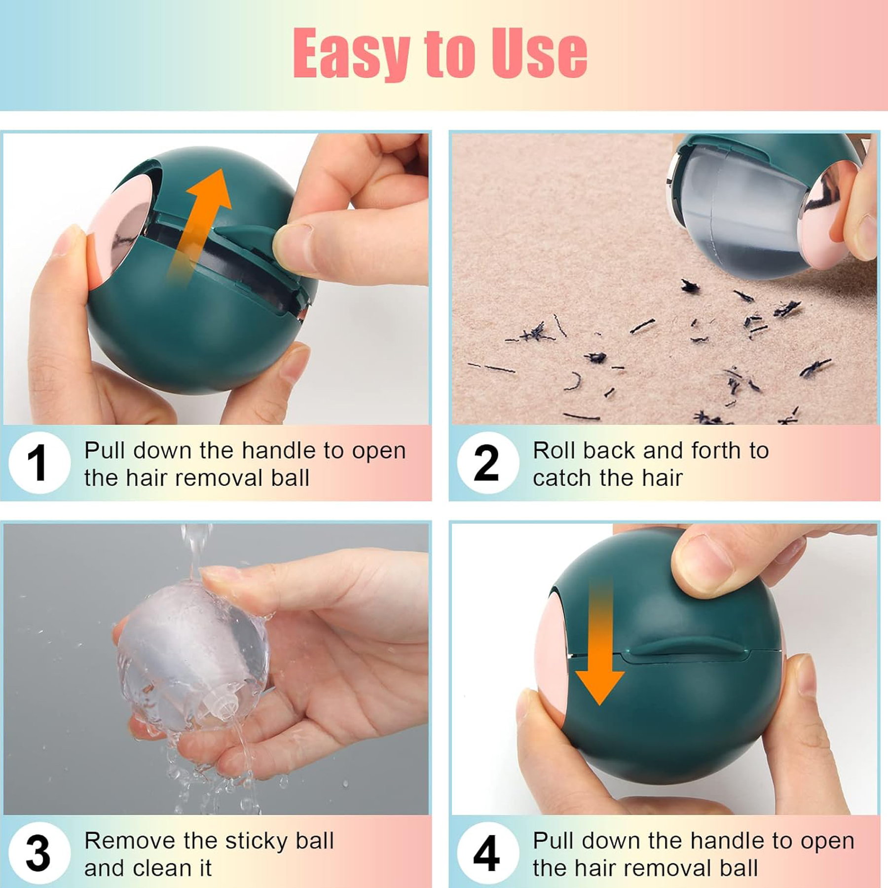 Pet Hair Remover Gel Roller Ball 6