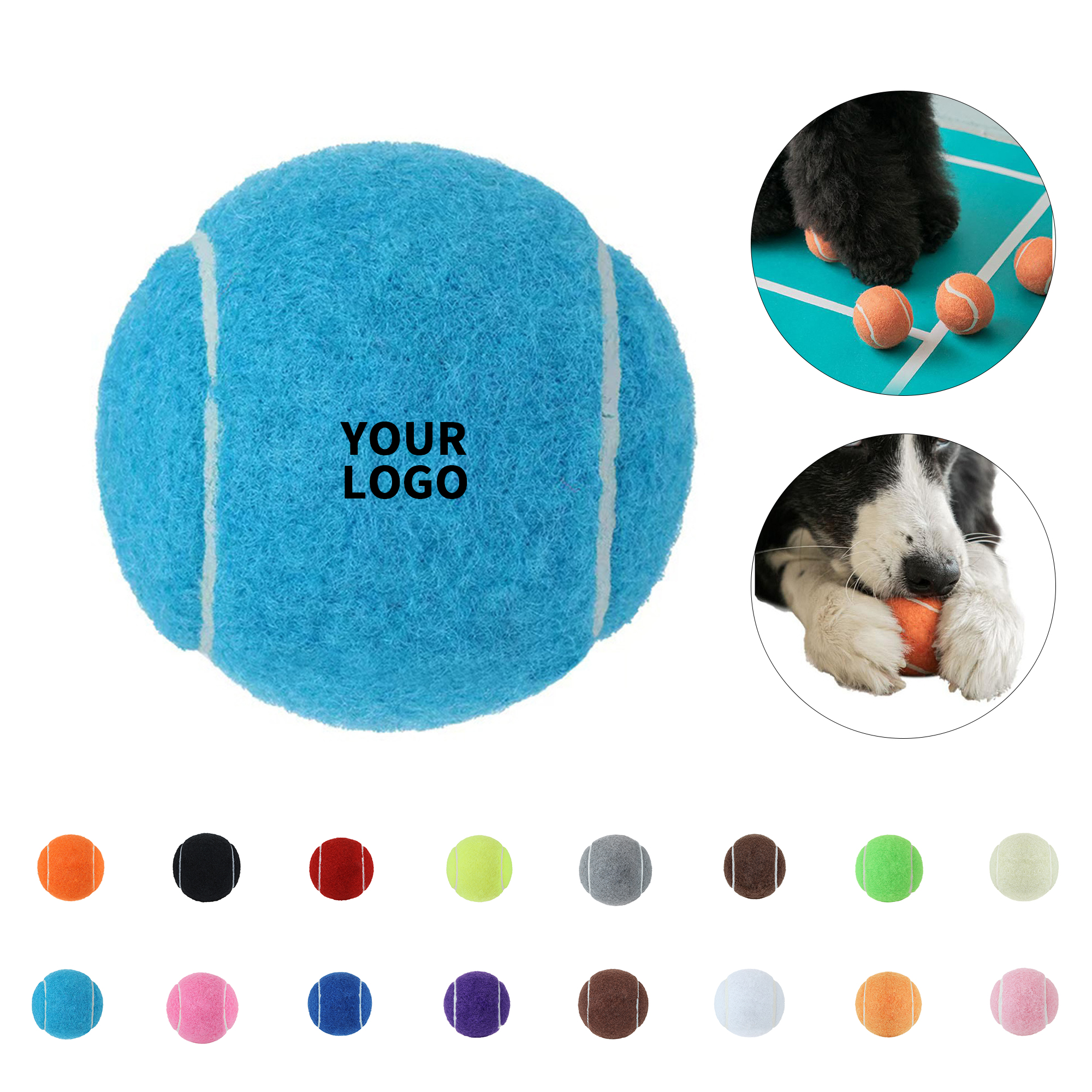 Training Fetch Rubber Felt Ball 2.5" 19