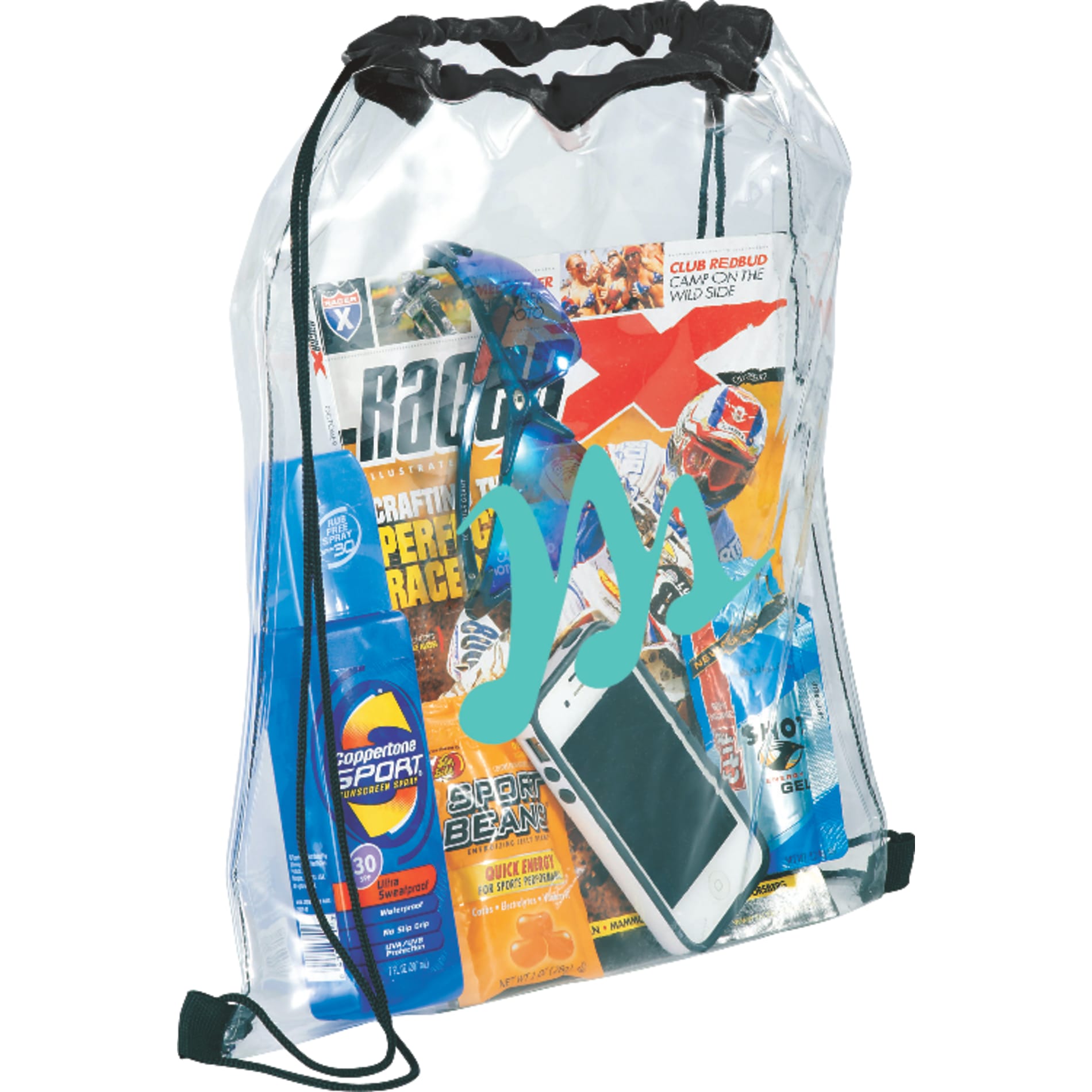 Rally Clear Drawstring Bag 16
