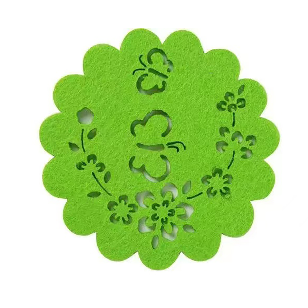 Custom Hollow Out Recycled Felt Coaster 2