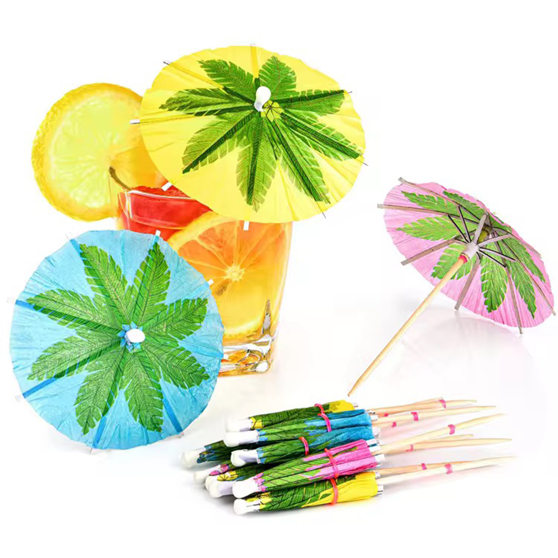 Customizable Drink Umbrella Picks - 4" 2