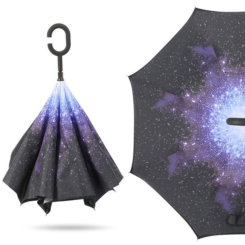 Windproof Double Layer Folding Inverted Umbrella 6