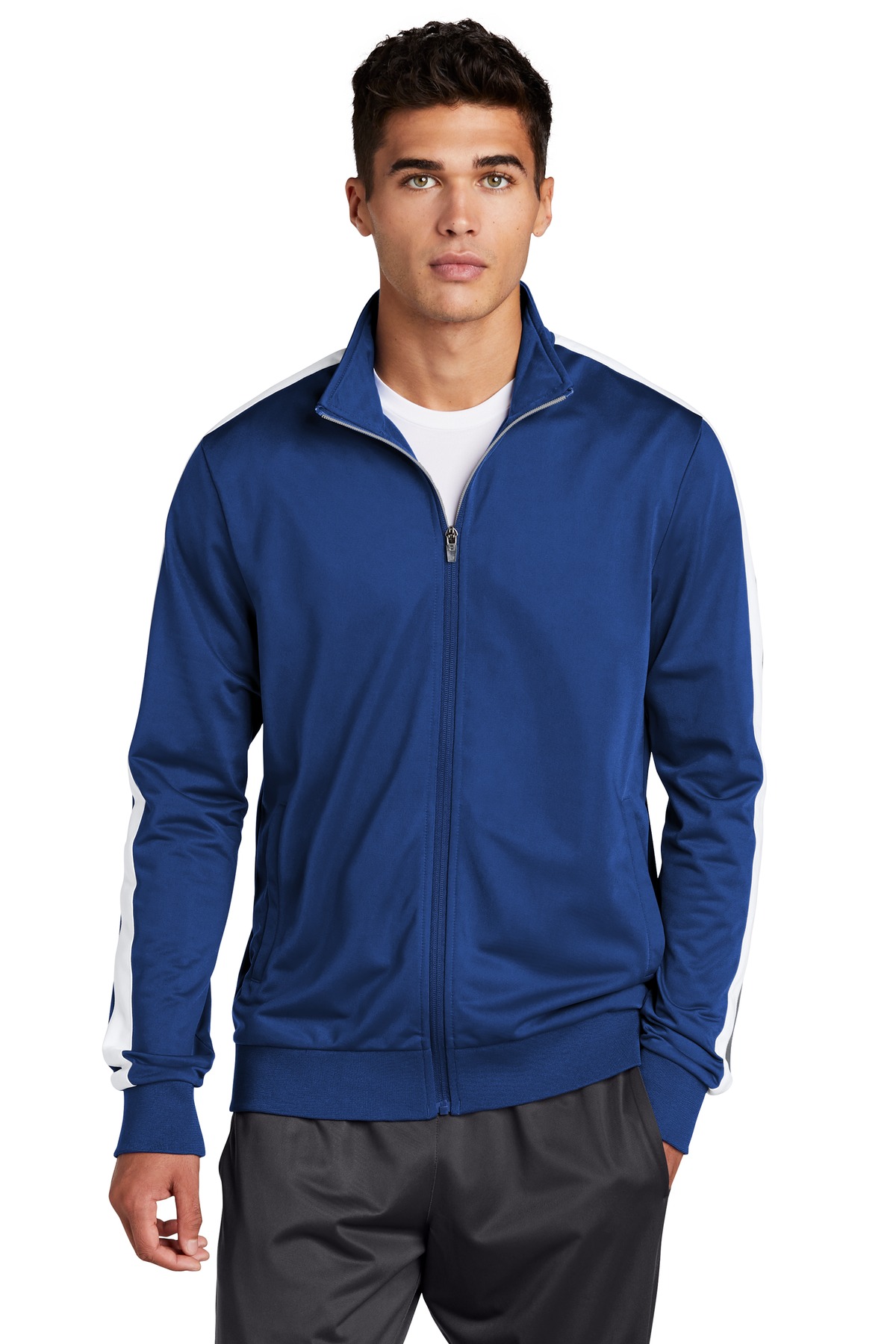 Sport-Tek Tricot Sleeve Stripe Track Jacket. JST94 27