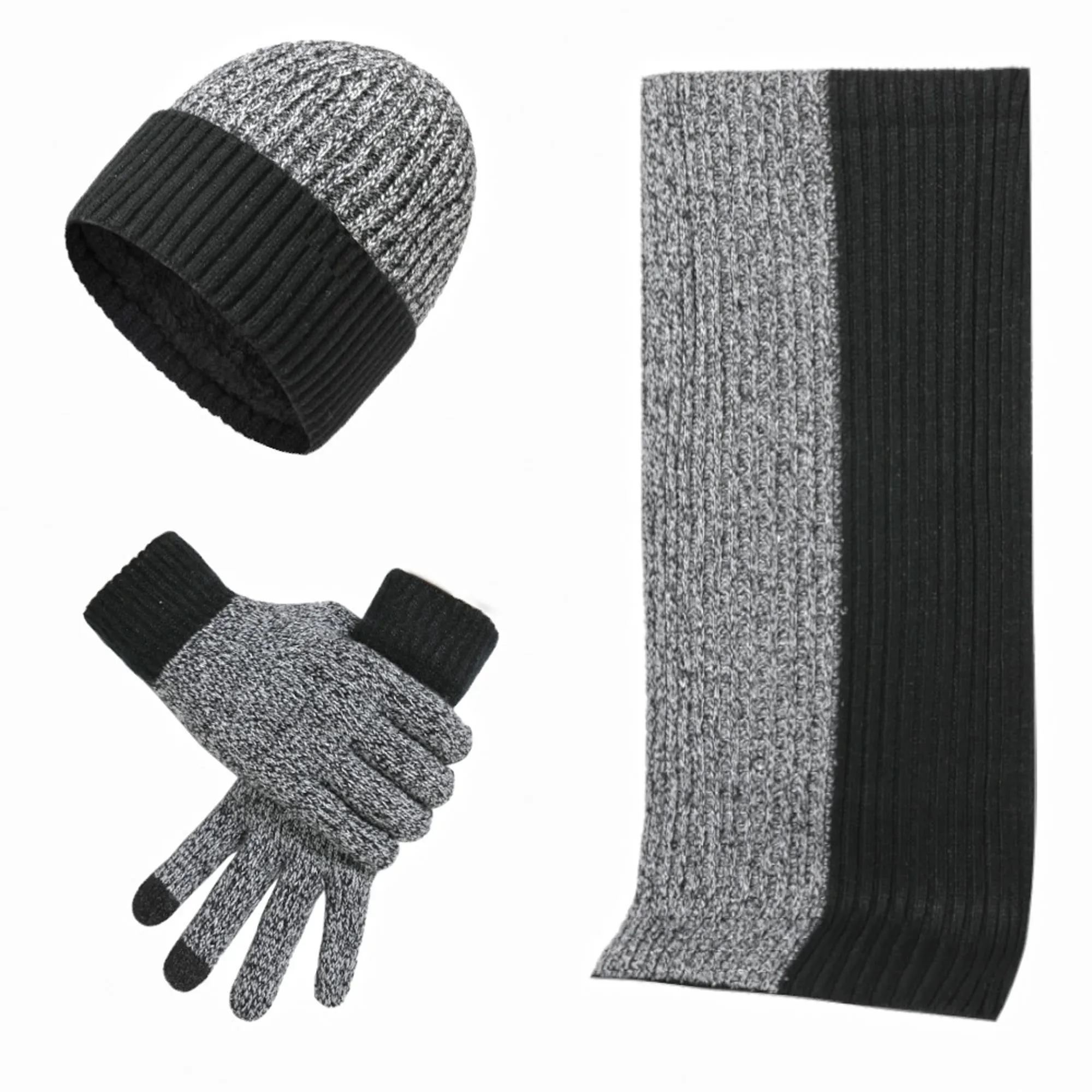 Winter 3-in-1 Jacquard Set: Gloves, Beanie, Scarf 2