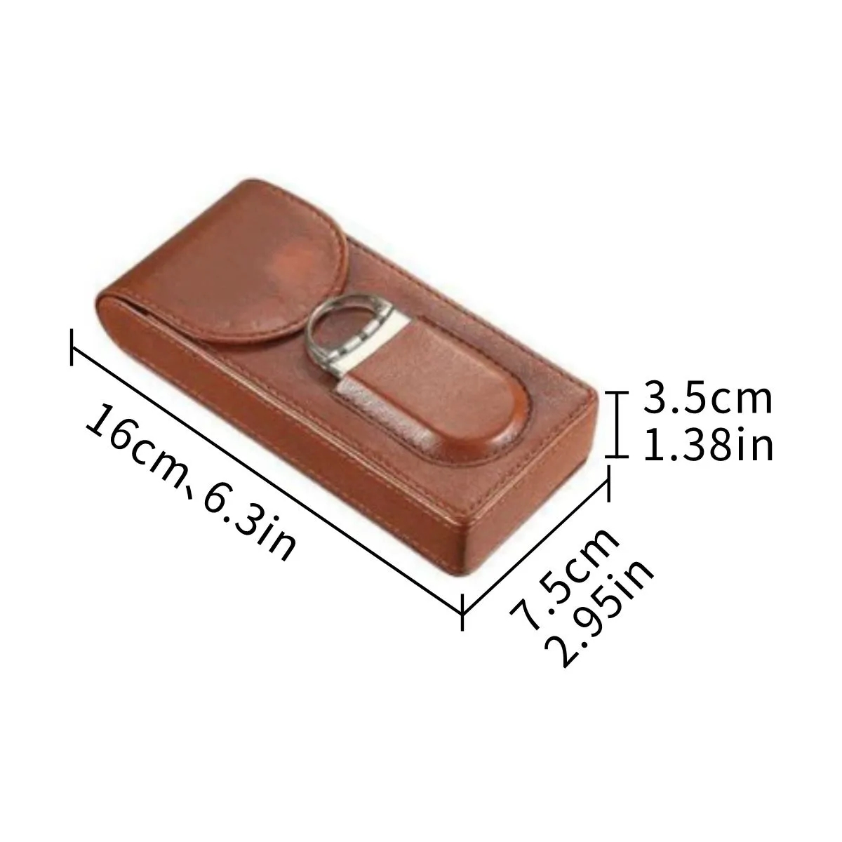 Genuine Leather Cigar Case Humidor With Cutter 4