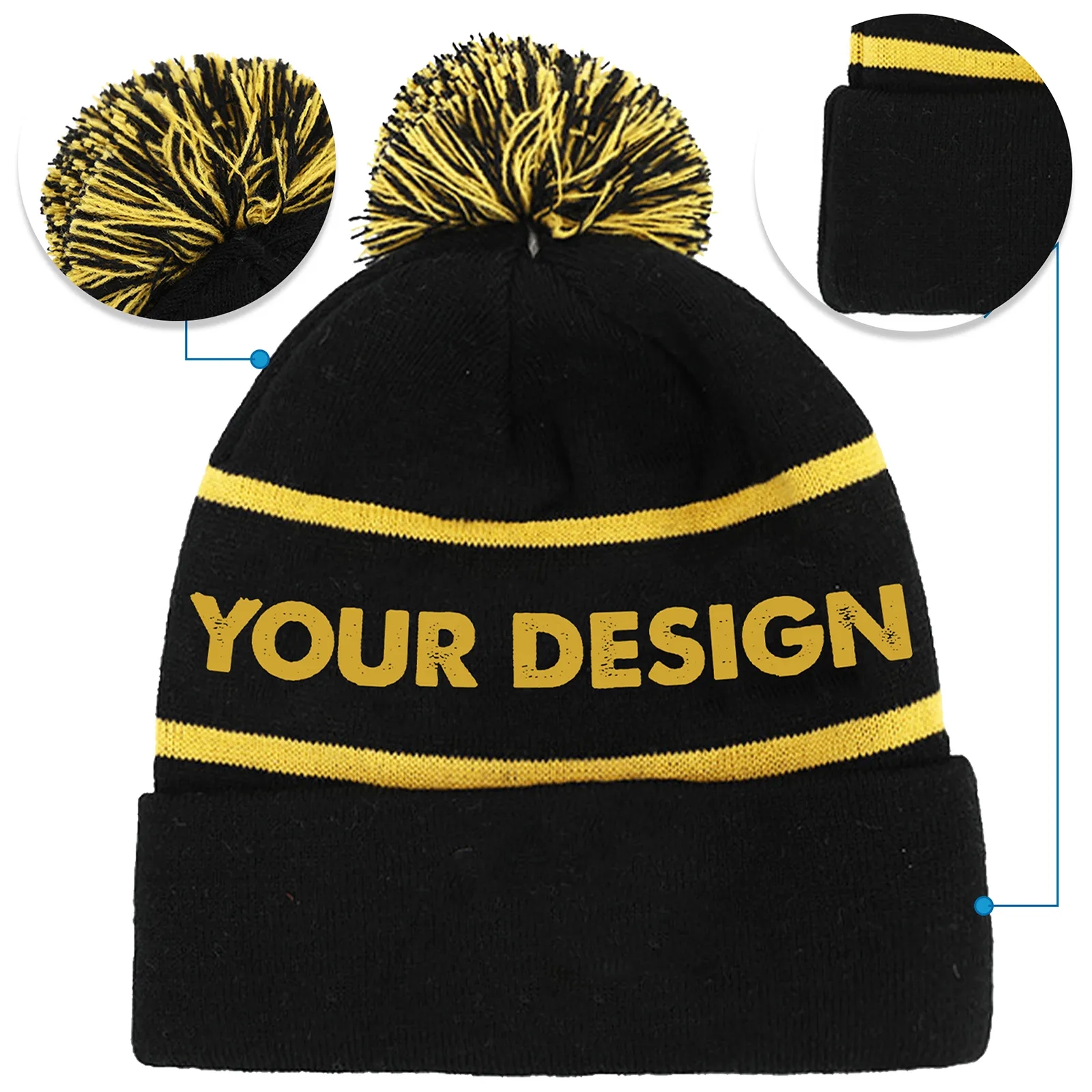 Acrylic Knit Cuffed Beanie Cap 2
