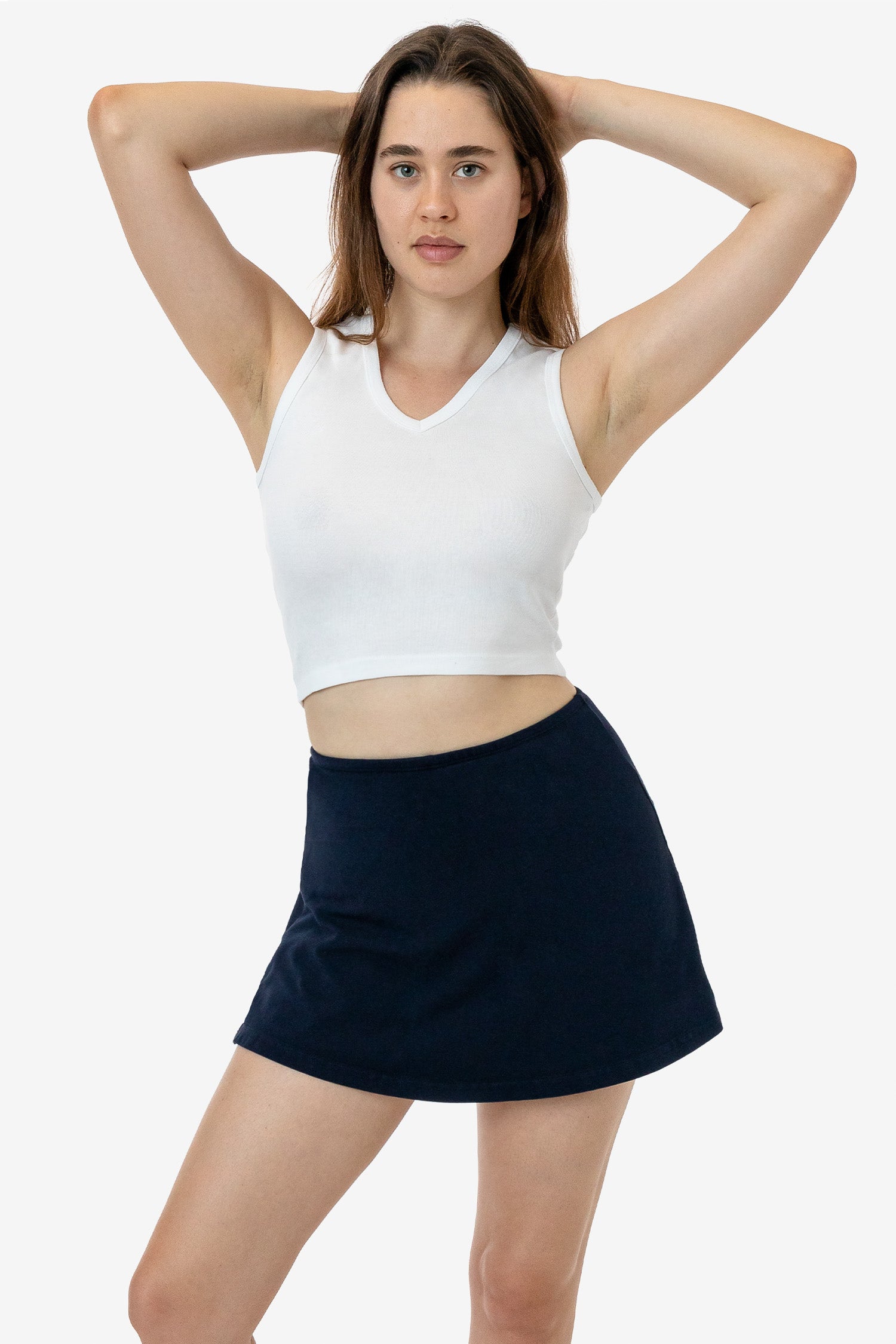 BABY RIB SLEEVELESS V-NECK CROP TANK 8