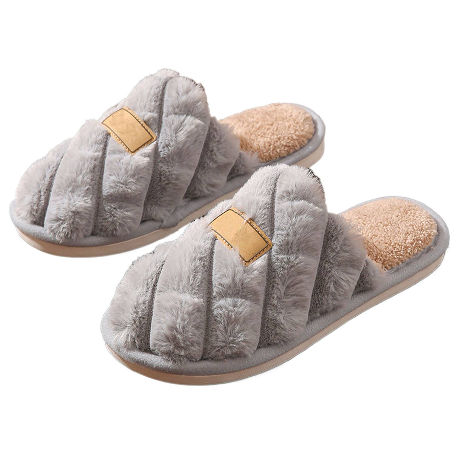 Lightweight Non-Slip Soft Warm Women Indoor Plush Slippers 2
