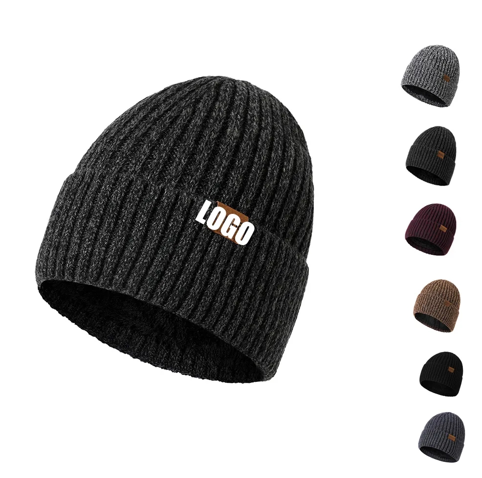 Knitted Warm Fleece Hat Beanie 2