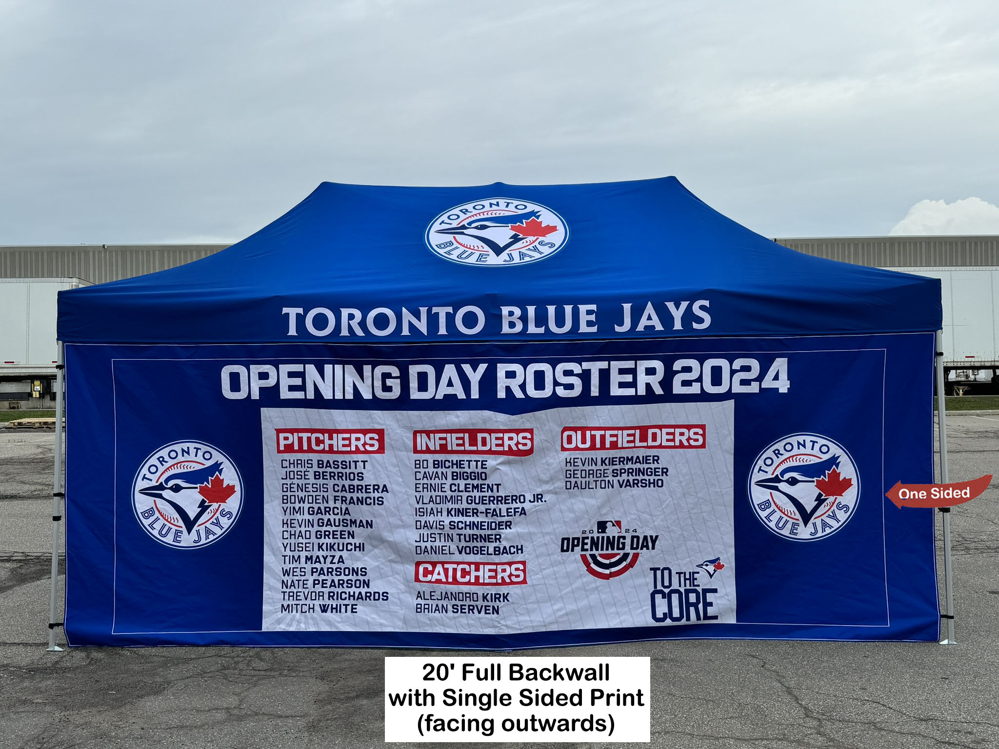 48 Hr Quick Ship - Full 20' Back Wall for 10x20 Tent Kit, Sublimated, Single Sided Print 6