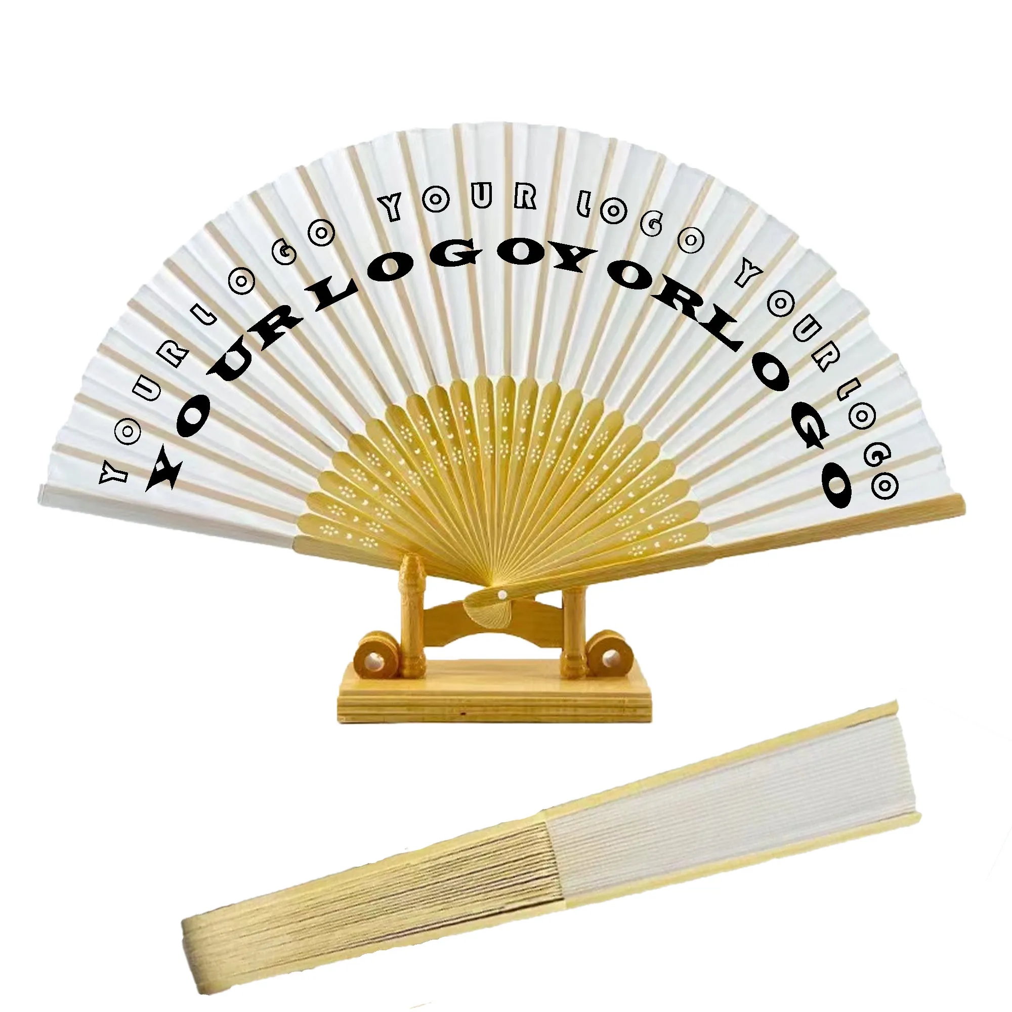 Cloth Covered Bamboo Fan 1