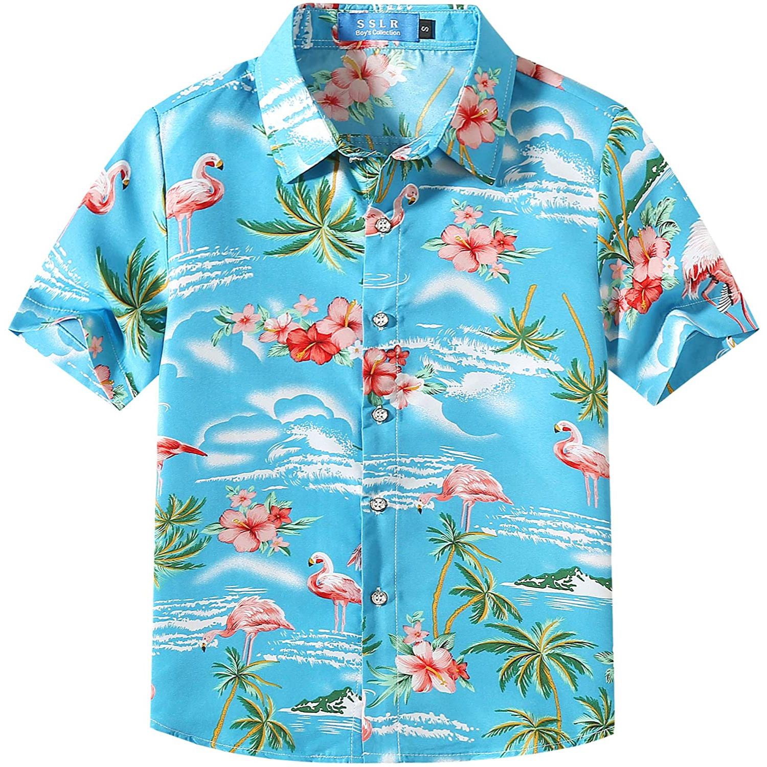 Youth 135G 4-Way Stretch Breathable UV resistant Hawaiian Shirts 4