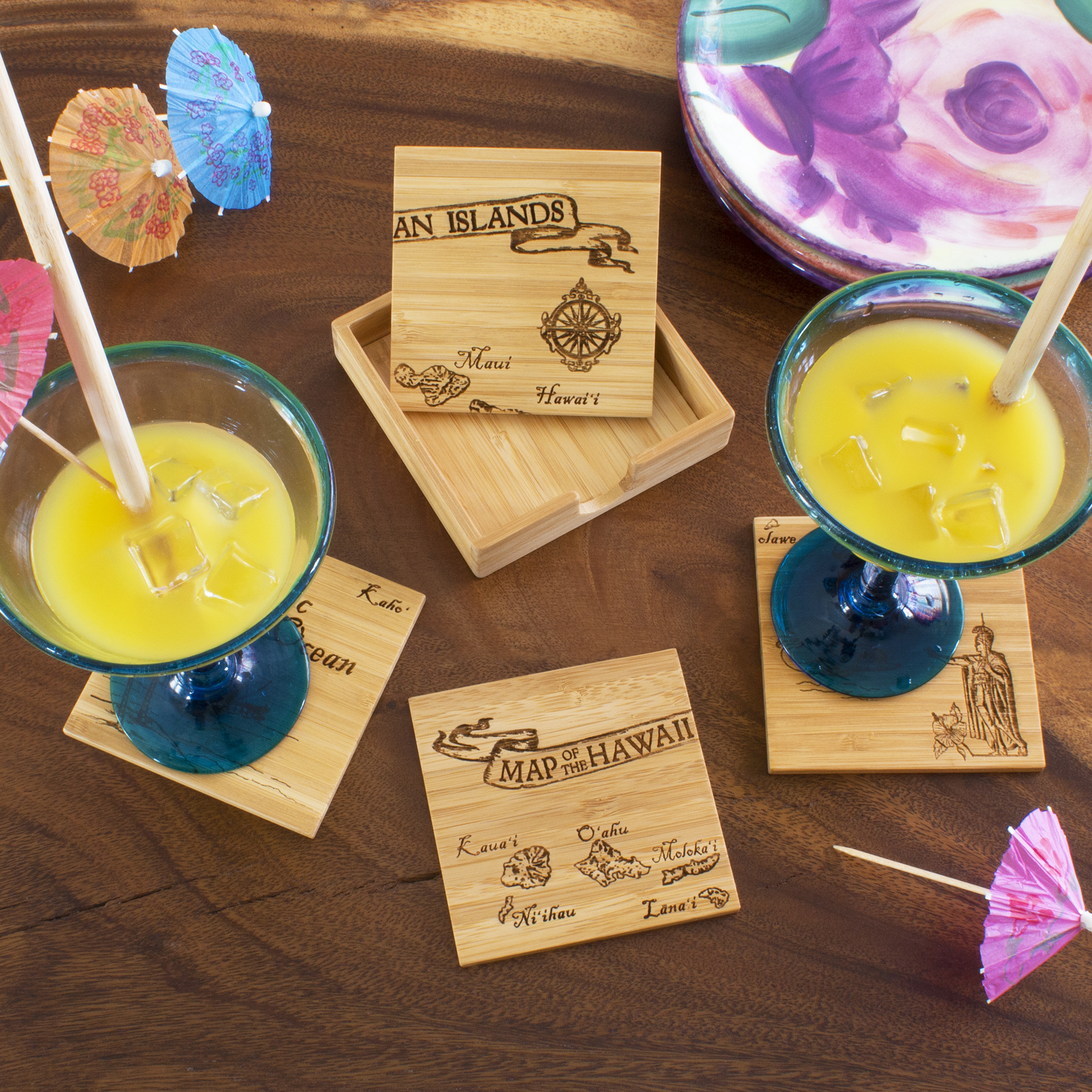 Hawaii Puzzle Coaster Set 4