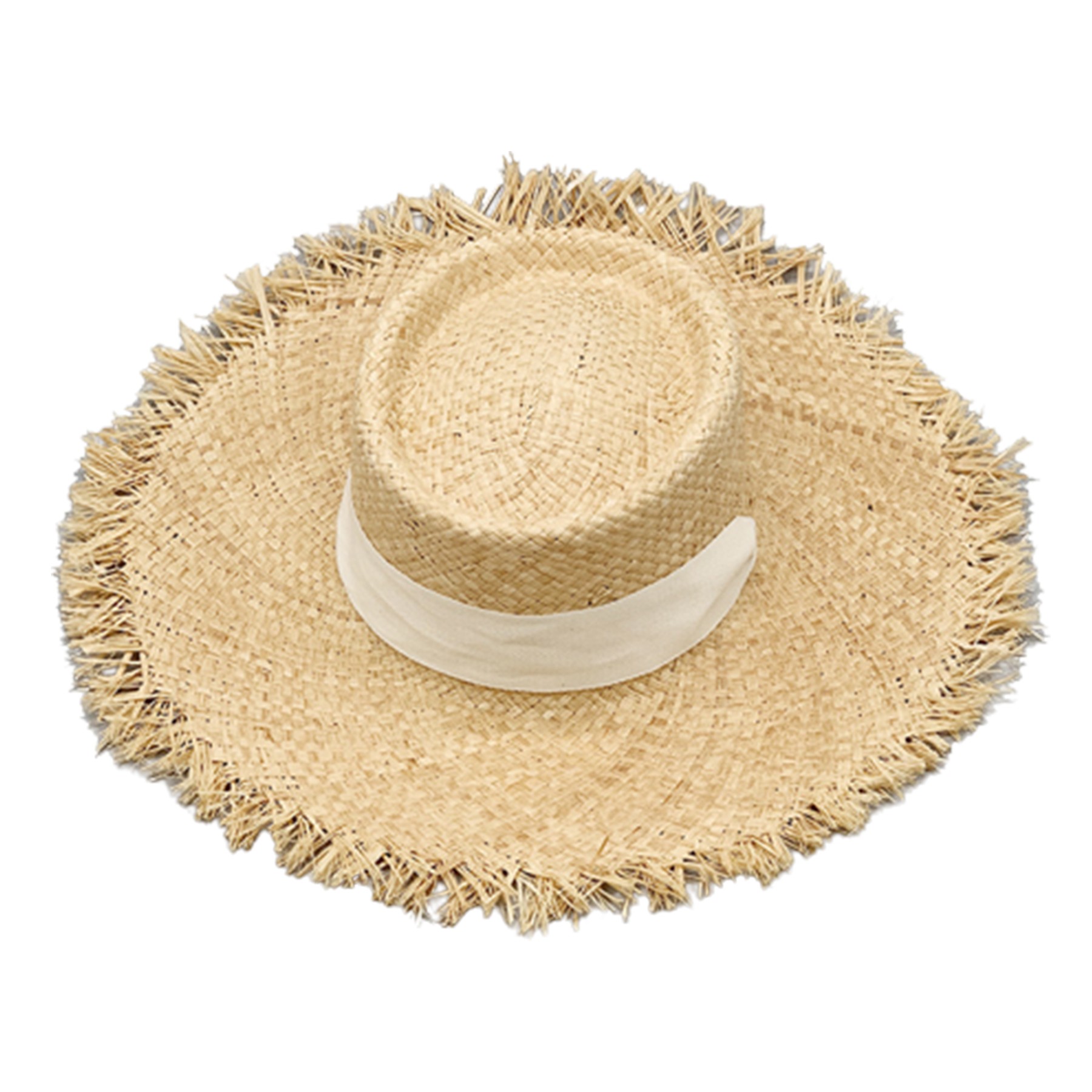 Raffia Straw Wide-Brimmed Boater Hat 3