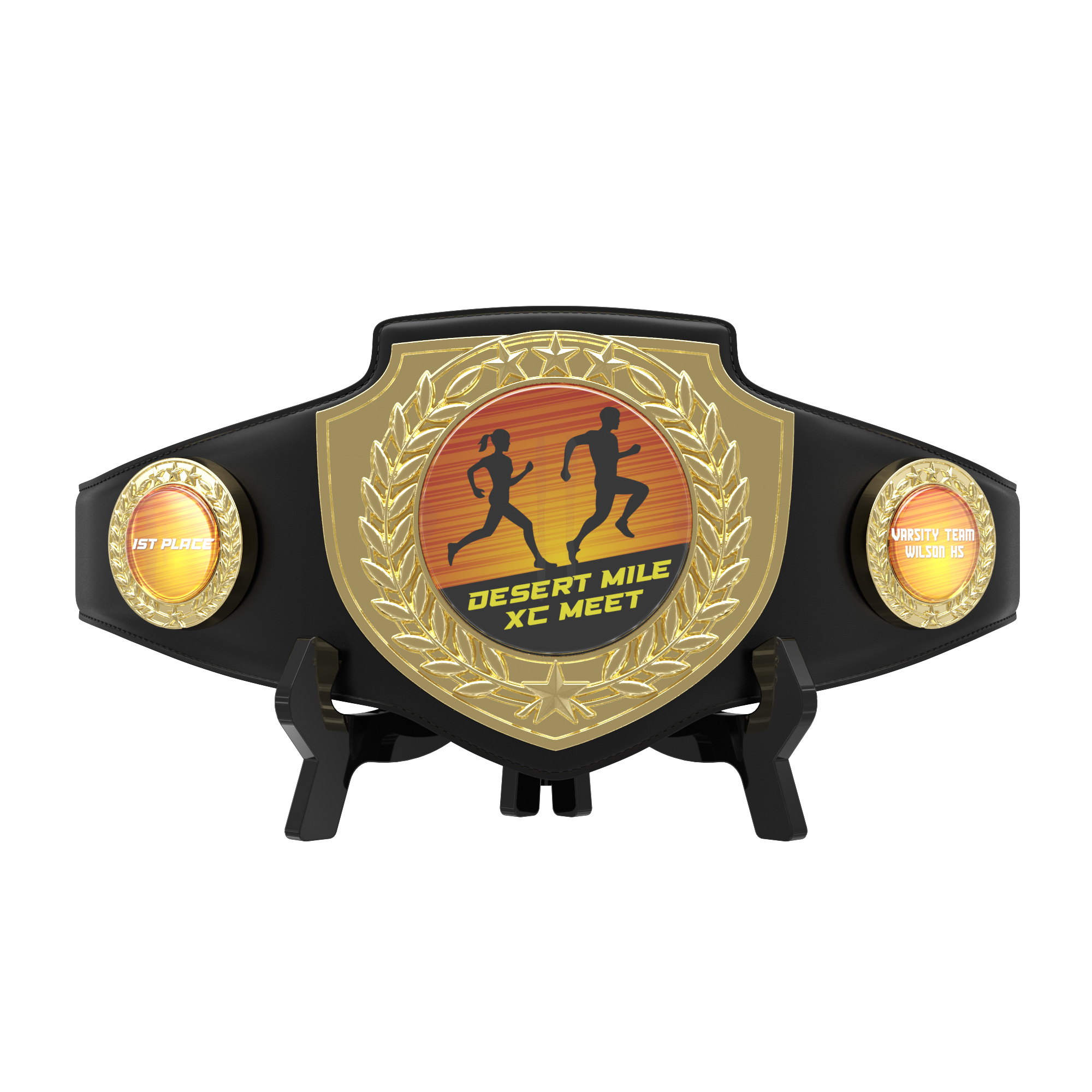 Express Vibraprint® Bright Champion Award Shield Belt 13