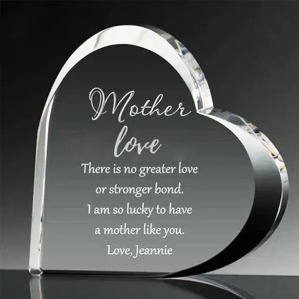 Personalized Beveled Heart Shaped Crystal Award 4