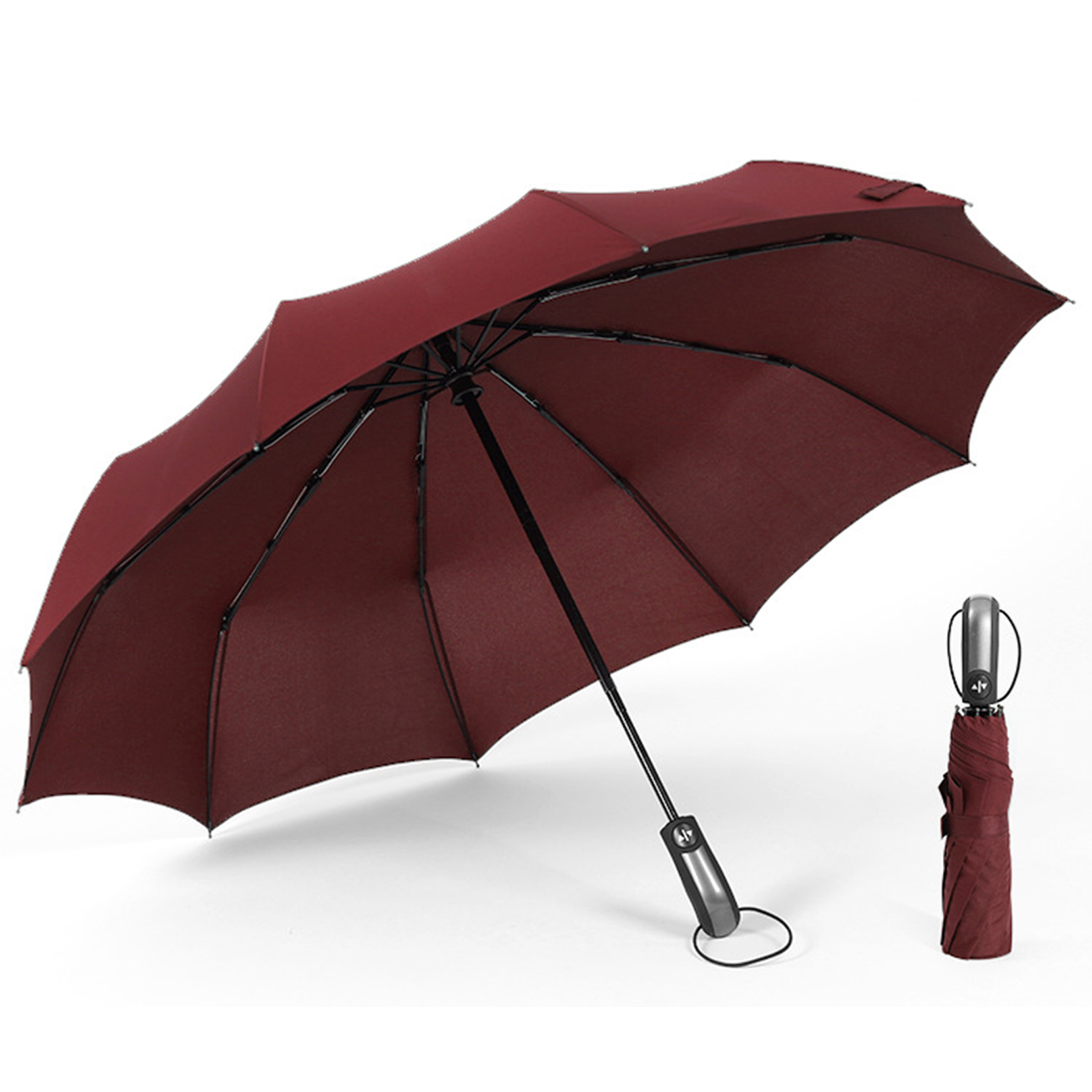 Steel Automatic Three Fold Sunshade Umbrella 3