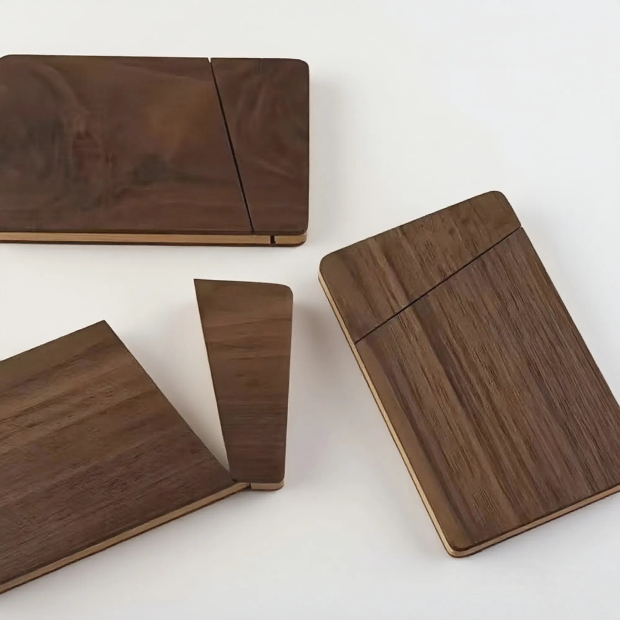 Portable Black Walnut Business Card Holder 4