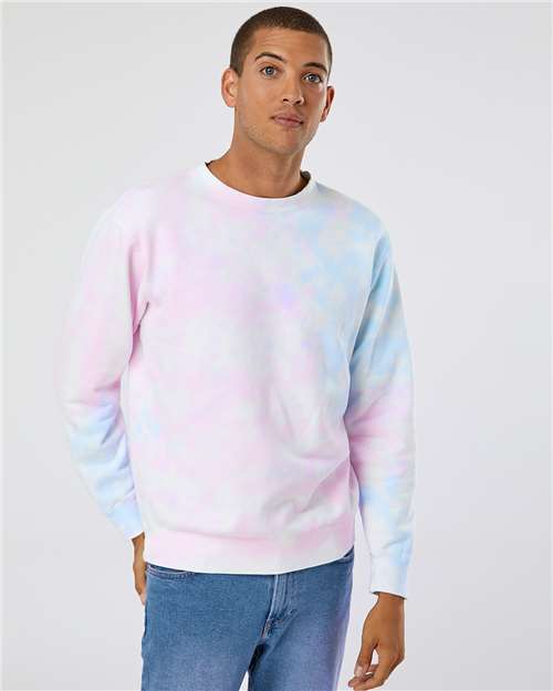 Unisex Midweight Tie-Dyed Crewneck Sweatshirt - PRM3500TD 5