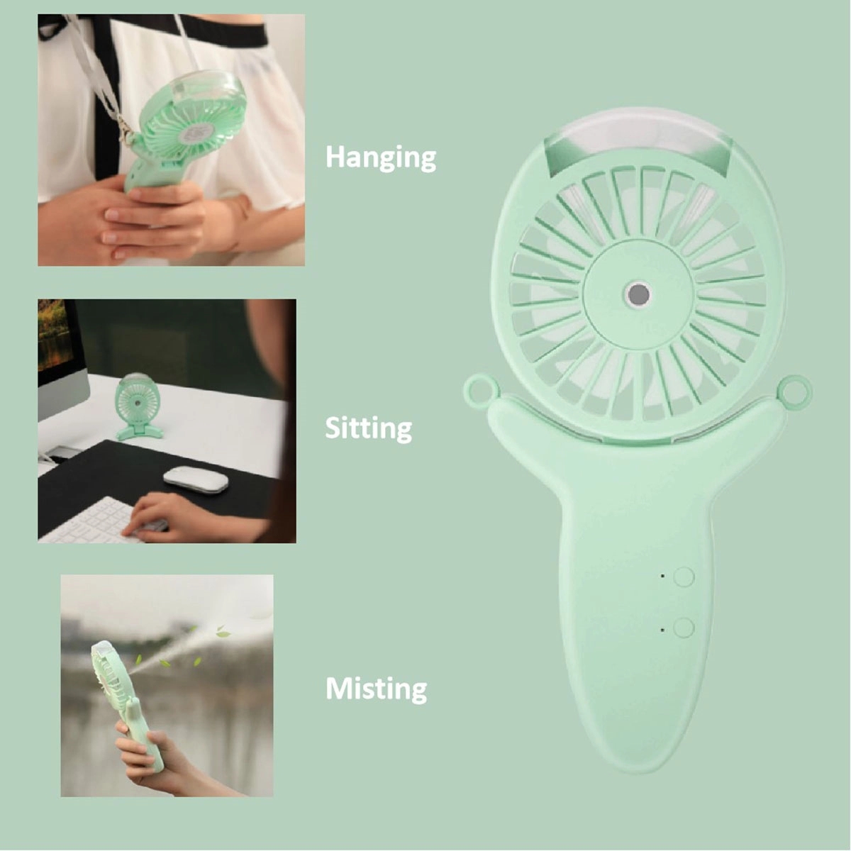 Handheld Misting Fan Rechargeable 3