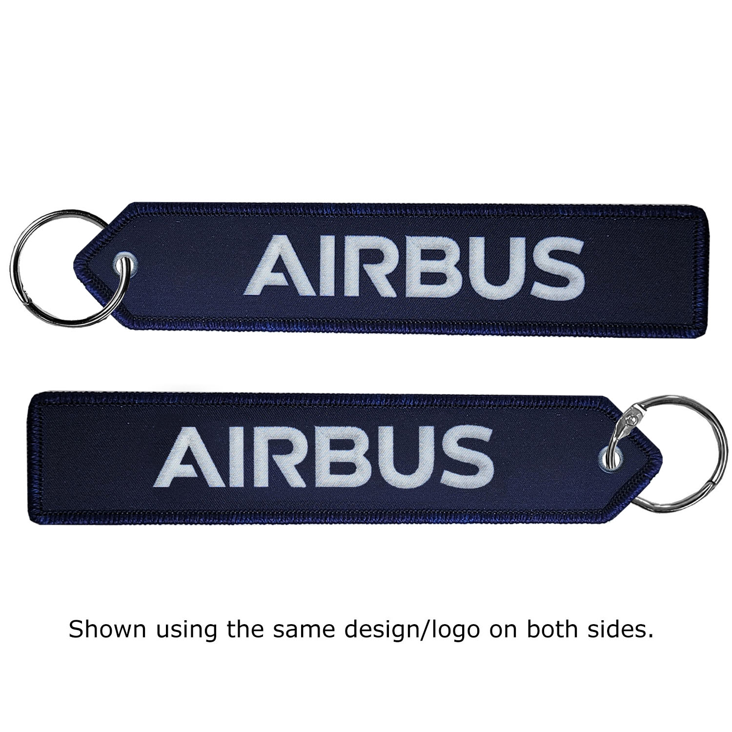 1 ¼" x 6 ¼" Two Sided Dye Sub Big Size Key Ring with Merrow Border 3