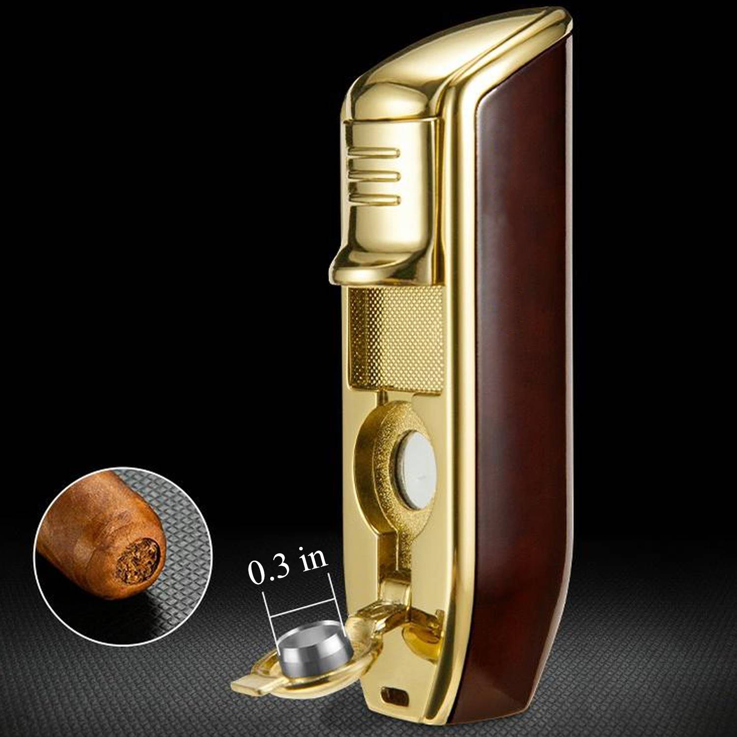 Stainless Steel Cigar Cutter Torch Lighter Set 3