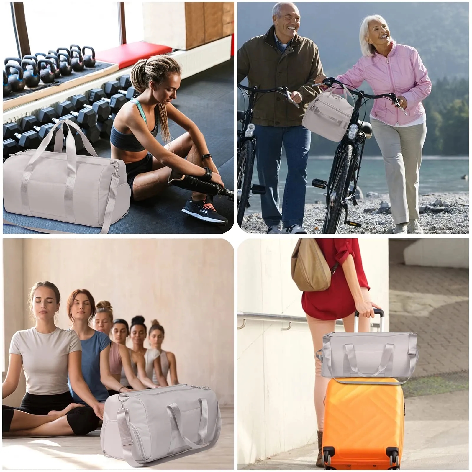 Wholesale Women Gym Duffel Bag with Shoe Pocket 3